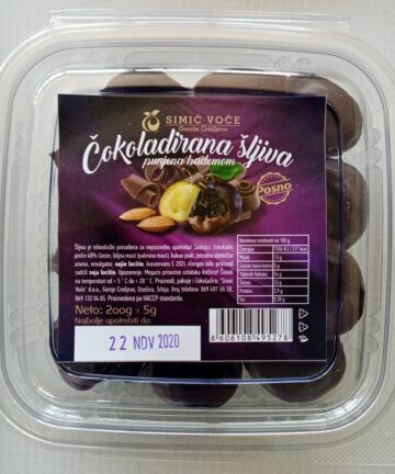 SIMIĆ VOĆE Chocolate Dipped Prunes Stuffed With Almonda 200gr