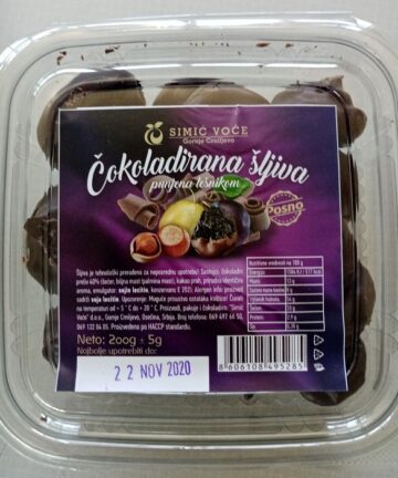 SIMIĆ VOĆE Chocolate Dipped Prunes Stuffed With Hazelnuts 200gr