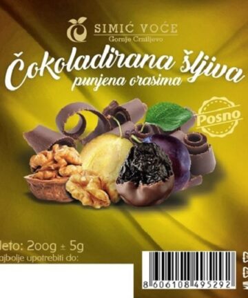 SIMIĆ VOĆE Chocolate Dipped Prunes Stuffed With Walnuts 200gr